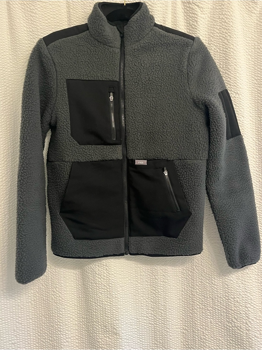 FIGS Dark Charcoal On Shift Sherpa Jacket